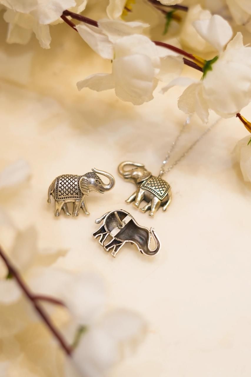 Elephant Necklace Set for Women – Alloy Jewelry with Earrings | Elegant & Stylish Design