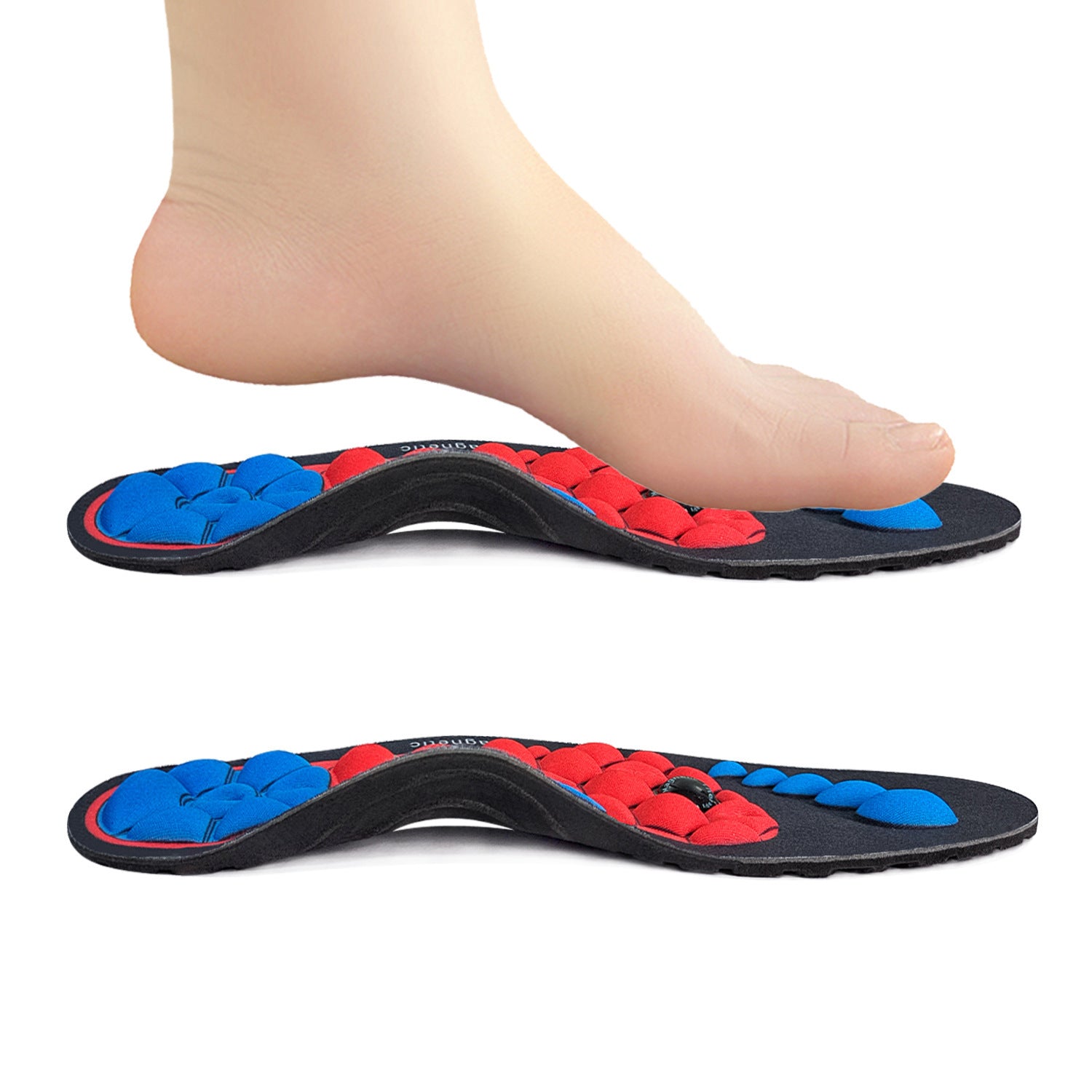 Insole with red and blue accents on a white background