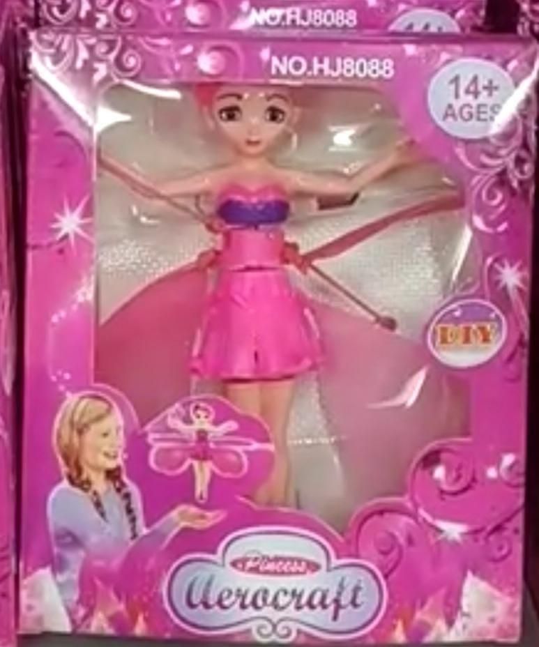 Toy Aerocraft in packaging with pink background