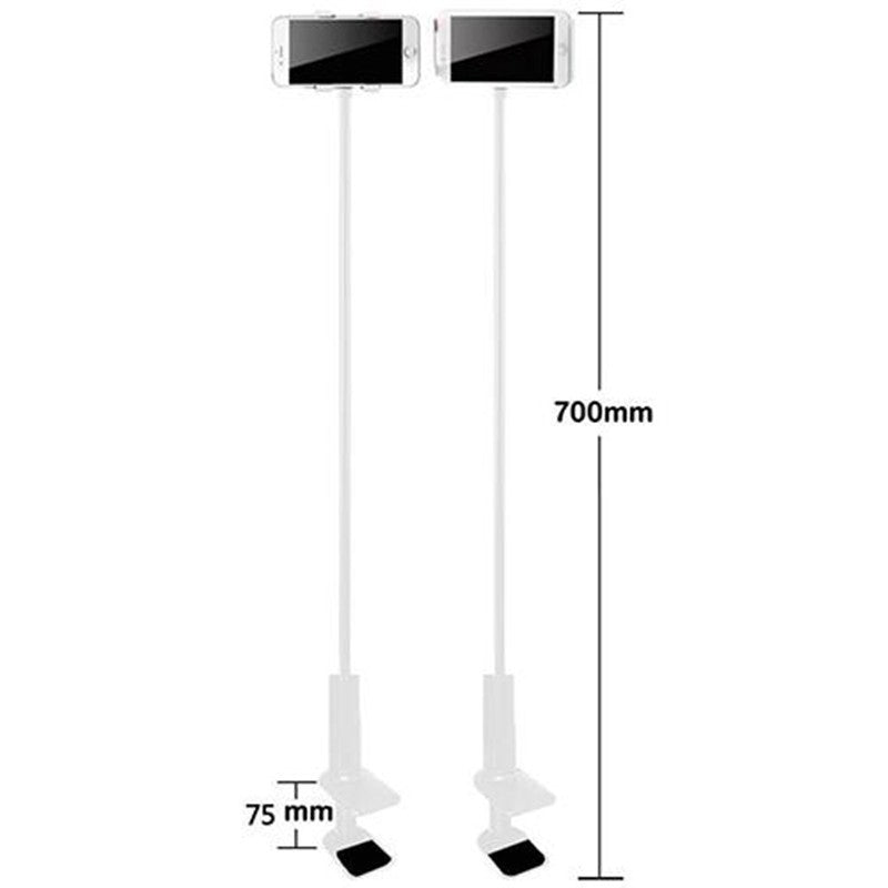 Measurement chart showing a 700mm long cable with two phone holders at the ends on a white background.
