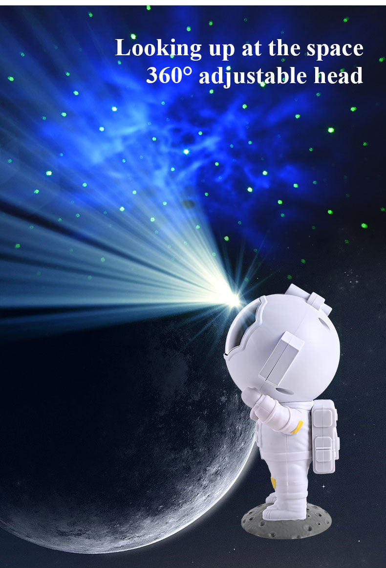 Spaceman toy with 360-degree adjustable head against a space-themed background
