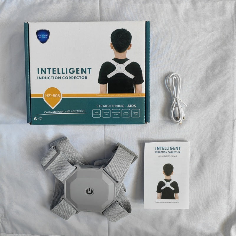 Intelligent induction corrector with packaging, cable, and user manual on a white background