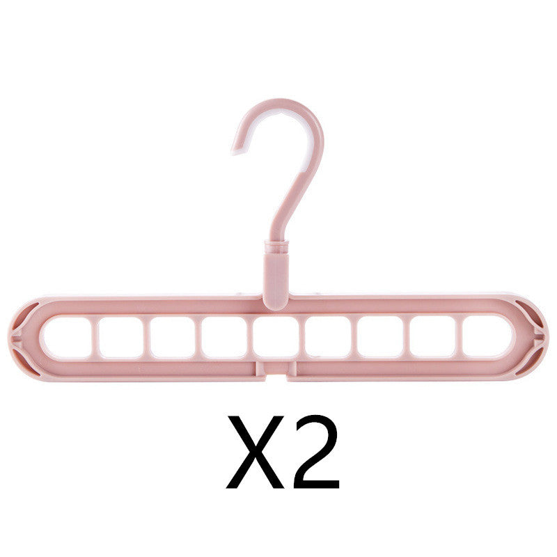 X2 Pink plastic hanger on a white background