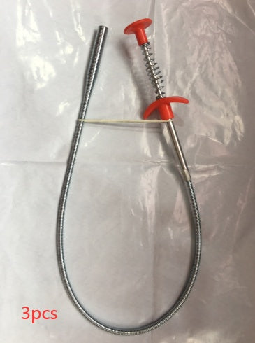 Metal probe with red handle and coiled cable on a white background